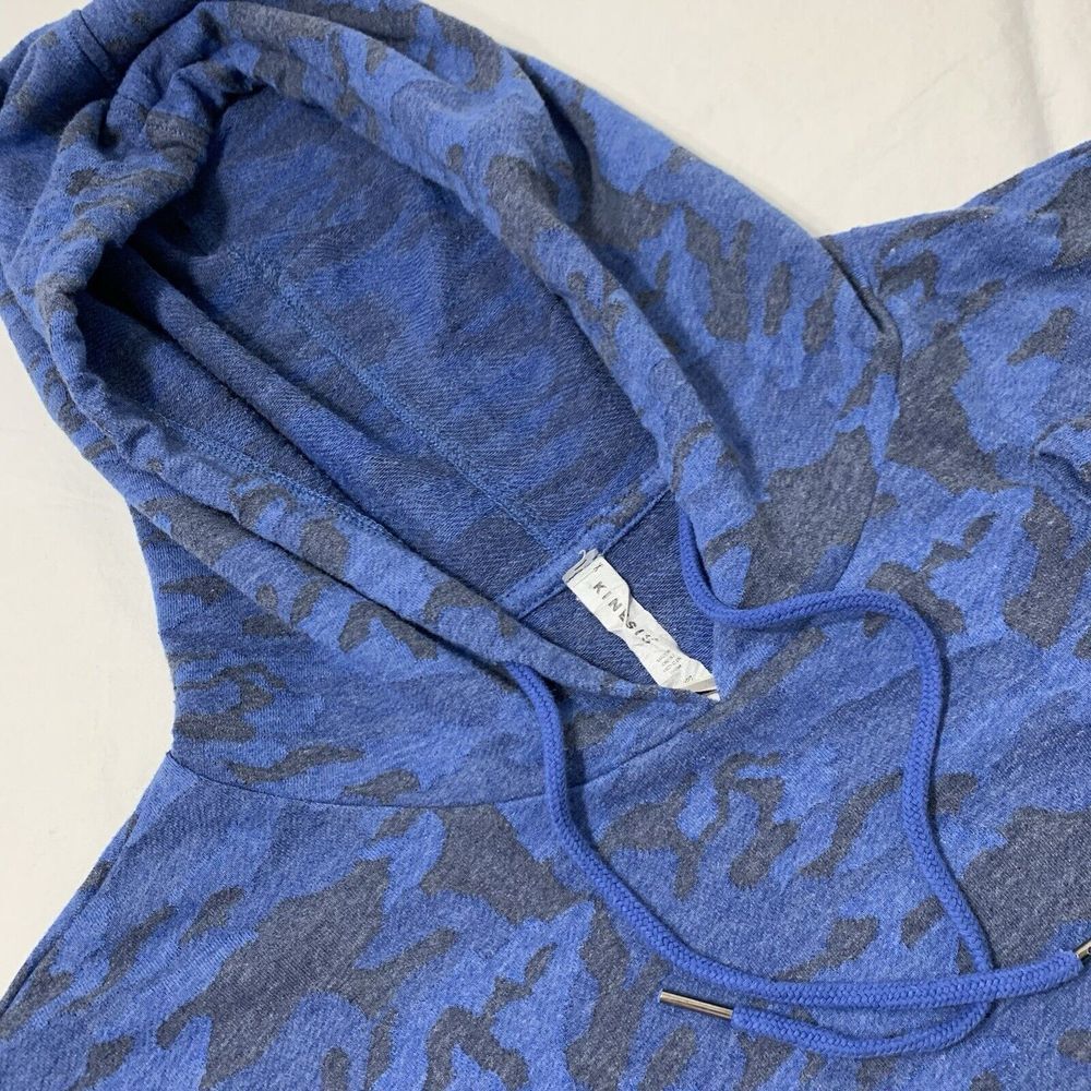 KINESIS Women's Blue CAMO Active Stretch Breathable Pullover Hoodie Size XL